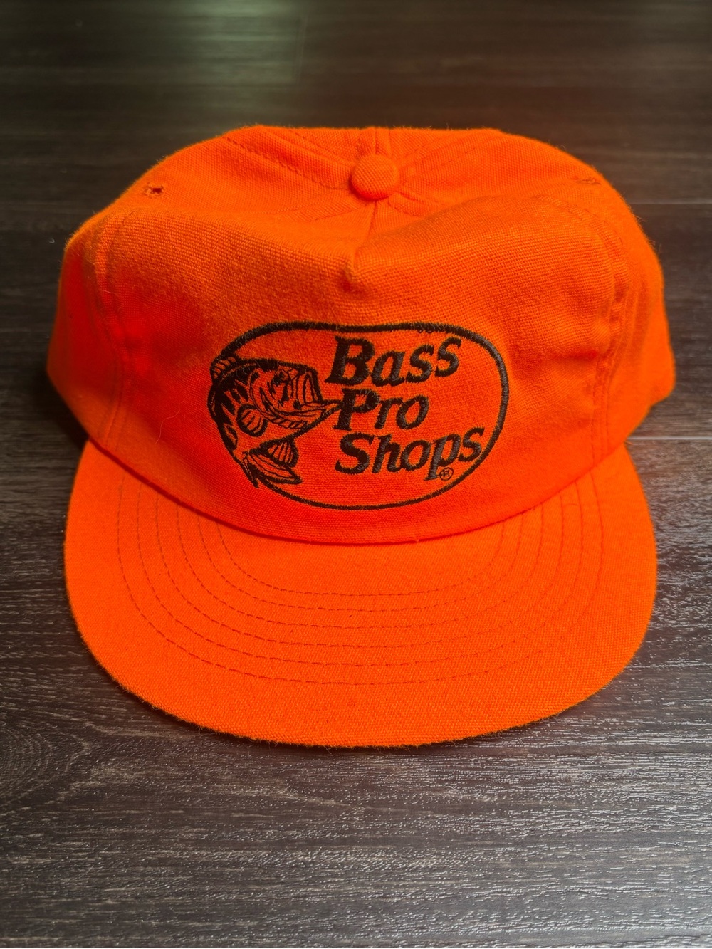 Vintage Bass Pro Shops Orange Snap Back Hat Made In USA